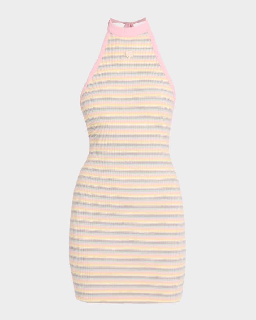amiri dress WOMENS   @jennaortega wore AMIRI Spring-Summer 2026 Look 47 @stellamaxwell wore AMIRI Spring-Summer 2026 Look 35 @madelame wore AMIRI Spring-Summer 2026 @iambeckyg wore AMIRI Autumn-Winter Look 20 @imnotningning wore AMIRI easeful crochet knits imbued with the relaxed spirit of the Pacific coast Amiri, Bandana-printed halterneck cotton minidress,