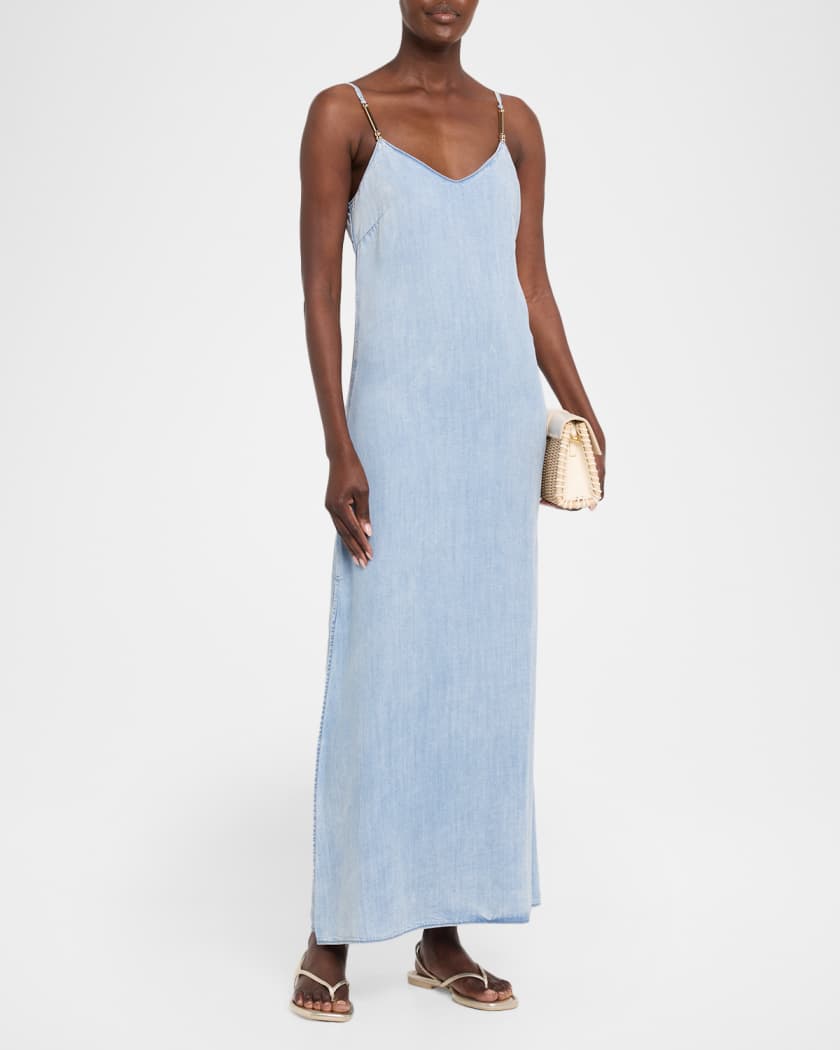 denim maxi slip dress Buy Hush Blue 100% Cotton Saskia Denim Slip Maxi Dress from Next USA