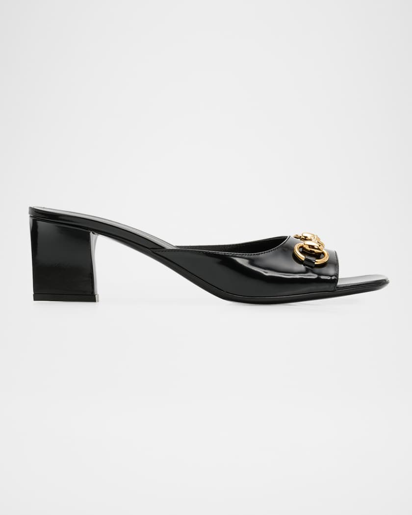 Gucci 55mm Signora Leather Mules | Neiman Marcus