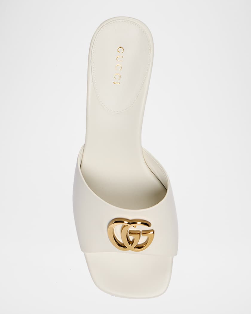 Gucci 55mm Marmont GG Leather Sandals | Neiman Marcus