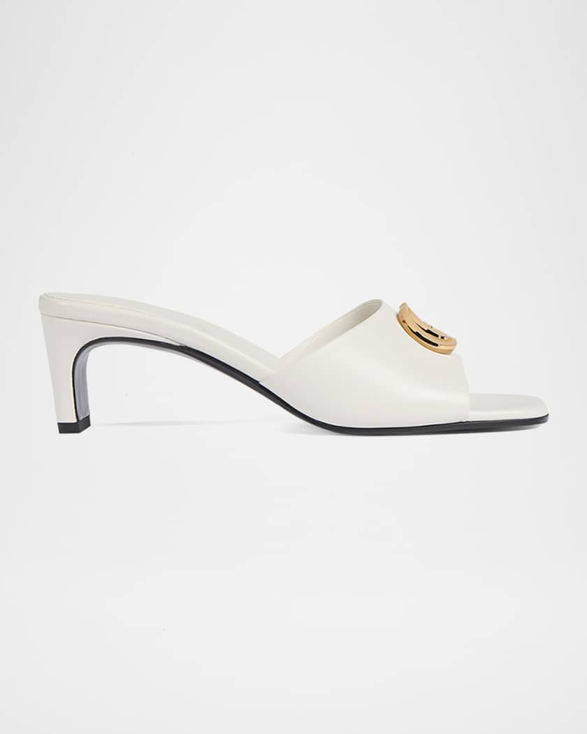Gucci 55mm Marmont GG Leather Sandals | Neiman Marcus