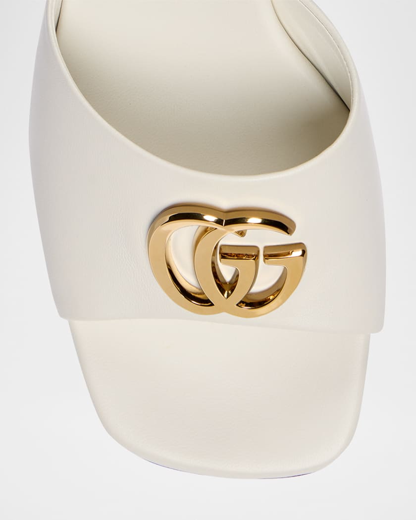Gucci 55mm Marmont GG Leather Sandals | Neiman Marcus