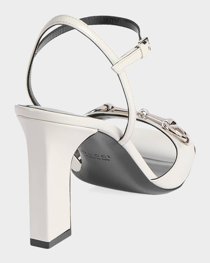 GUCCI オープントゥ ハイヒール ミュール 36.5㌅ Gucci 85mm Signora Patent Leather Sandals with Horsebit | Neiman