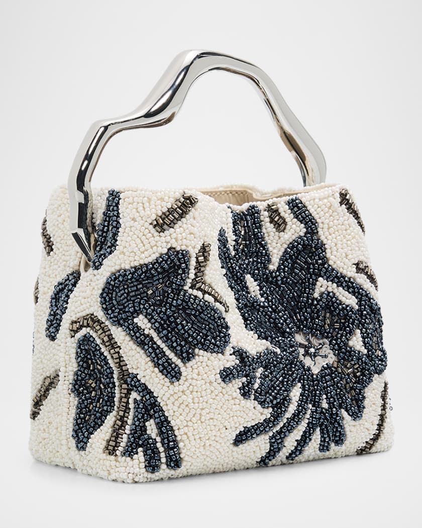 サルヴァトーレ・フェラガモ　角皿　3枚セット　ミニトレー 孔雀　花 Cult Gaia Solene Mini Sculptural Beaded Top-Handle Bag | Neiman Marcus