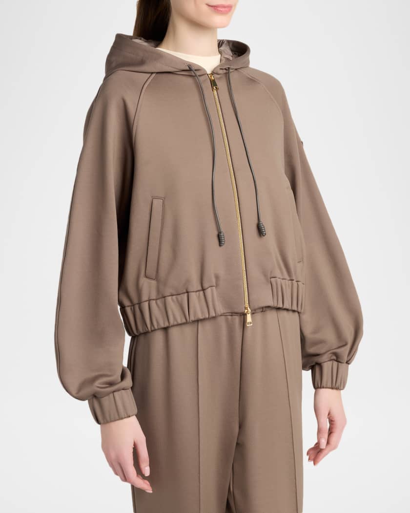 Moncler Technical Fleece Zip-Up Cardigan | Neiman Marcus
