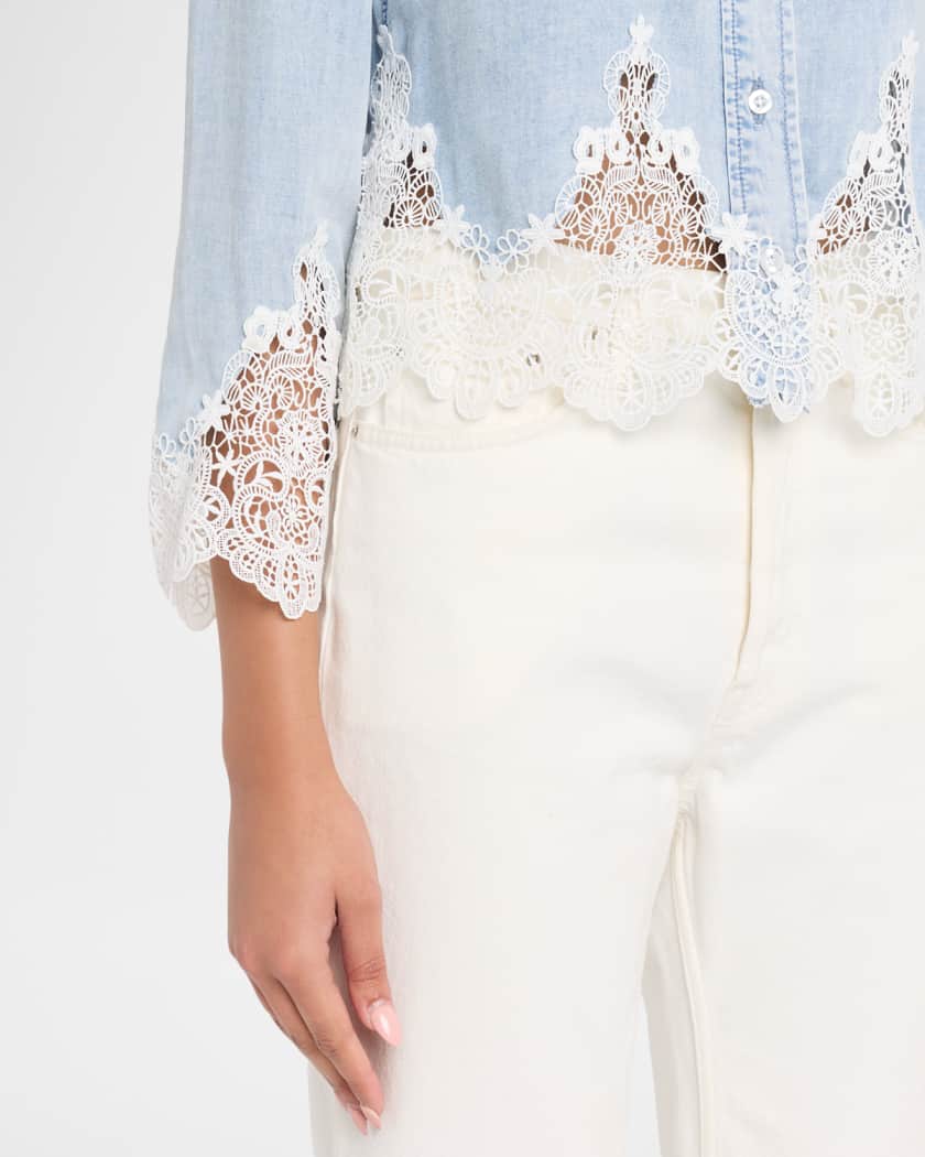 Generation Love Eli Denim Lace Shirt | Neiman Marcus