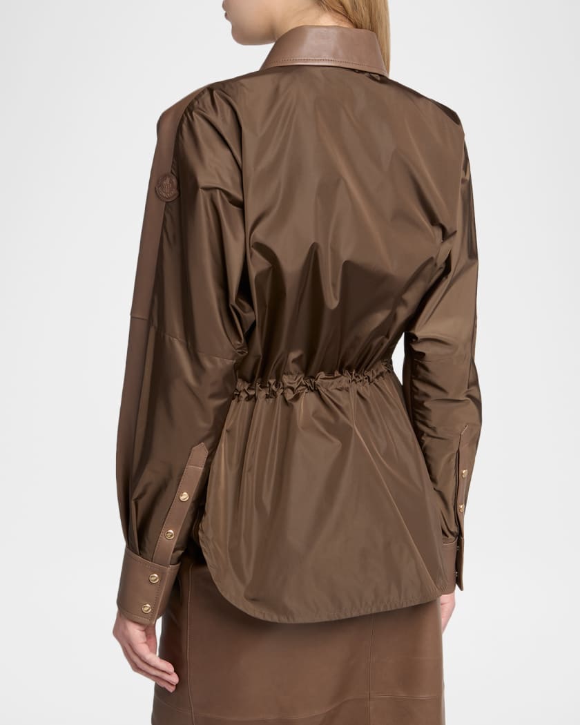 Moncler Leather & Nylon Shirt | Neiman Marcus