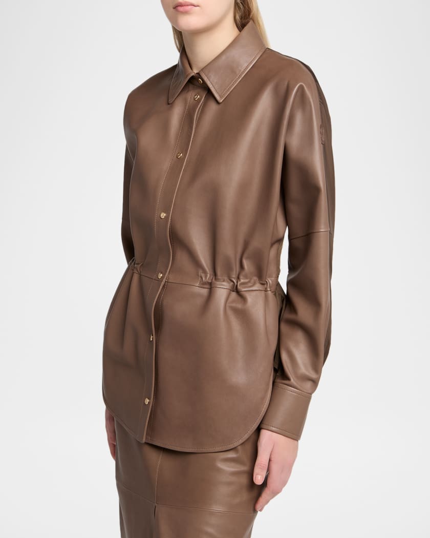 Moncler Leather & Nylon Shirt | Neiman Marcus