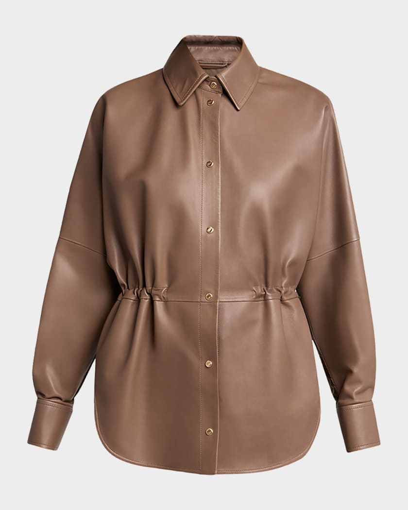 Moncler Leather & Nylon Shirt | Neiman Marcus