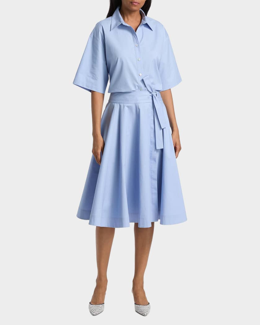 Derek Lam 10 Crosby Olivia Cotton Crop Shirt | Neiman Marcus