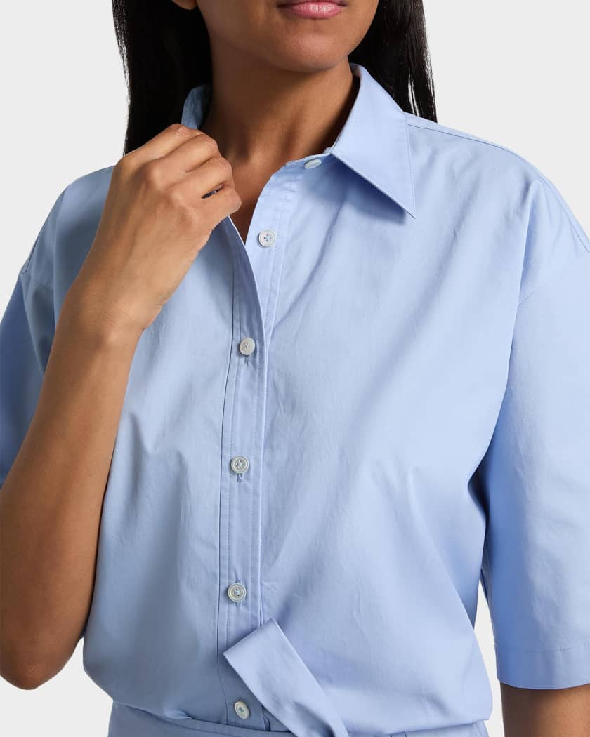 Derek Lam 10 Crosby Olivia Cotton Crop Shirt | Neiman Marcus