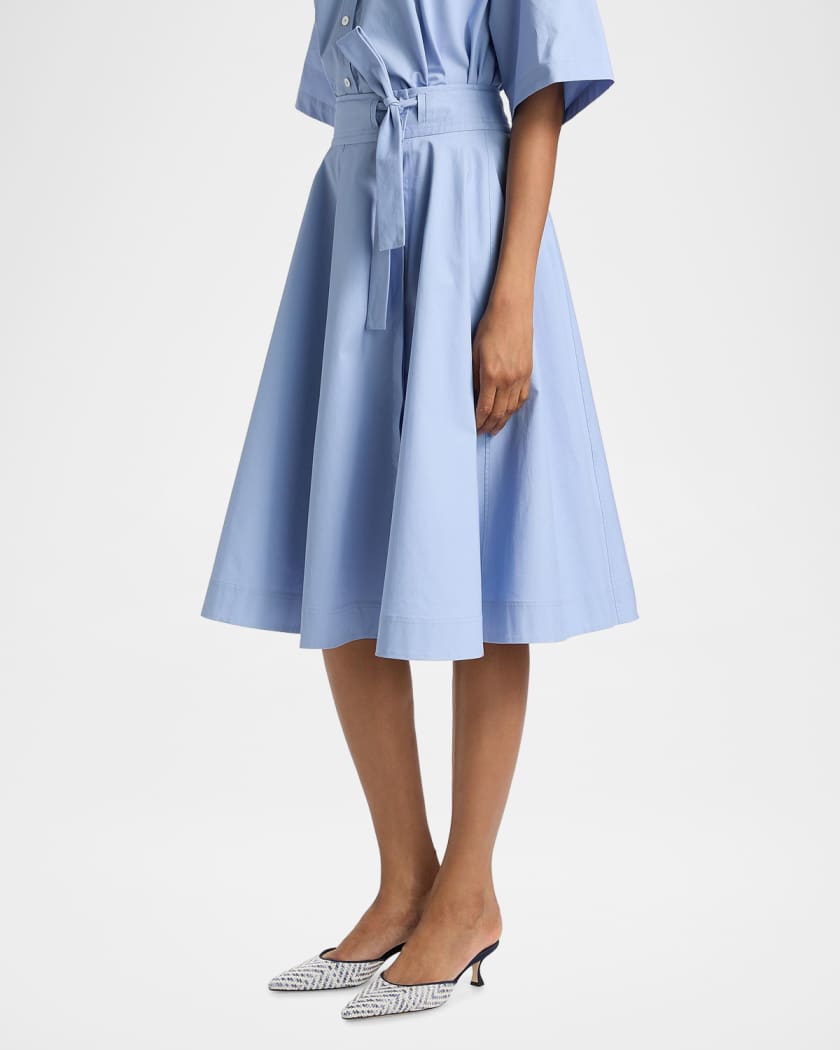 Derek Lam 10 Crosby Sage Cotton-Twill Wrap Skirt | Neiman Marcus
