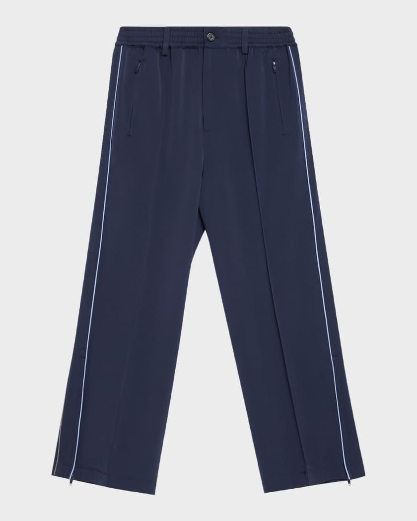 Marni Men's Wool Stretch Wide-Leg Pintuck Trousers | Neiman Marcus