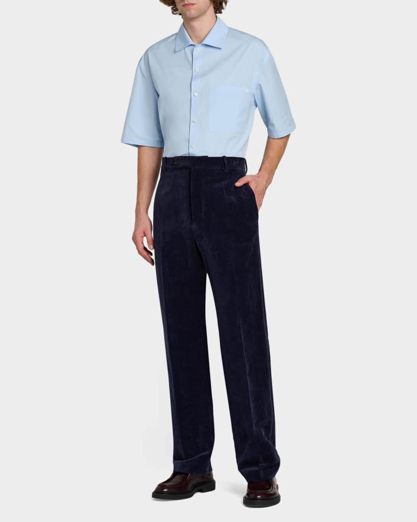 Jil Sander Logo-Embroidered Cotton Poplin Shirt | Neiman Marcus