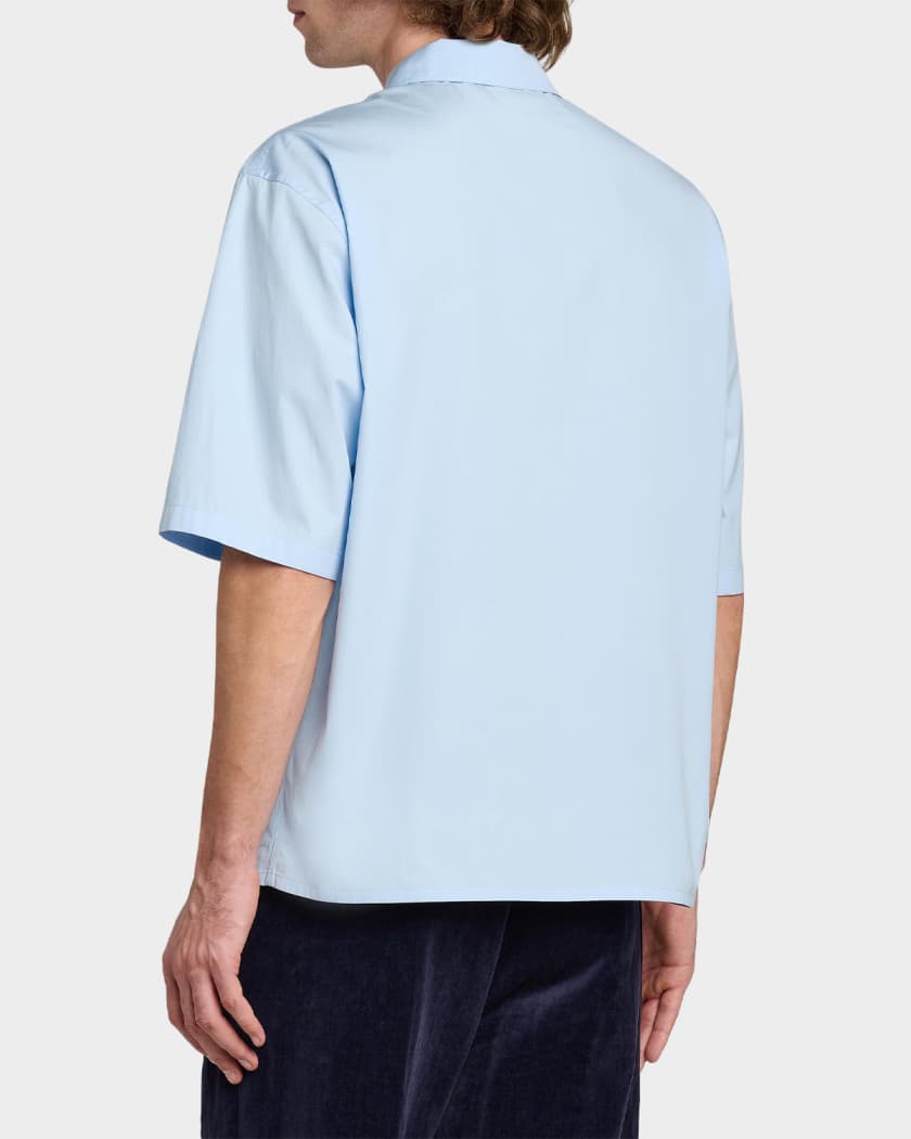 Jil Sander Logo-Embroidered Cotton Poplin Shirt | Neiman Marcus