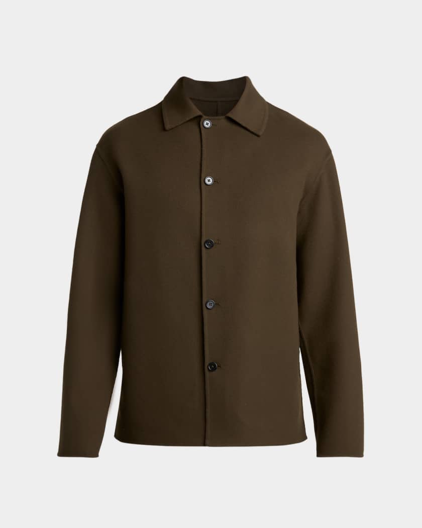 Jil Sander Men's Wool and Cashmere Shirt Jacket | Neiman Marcus