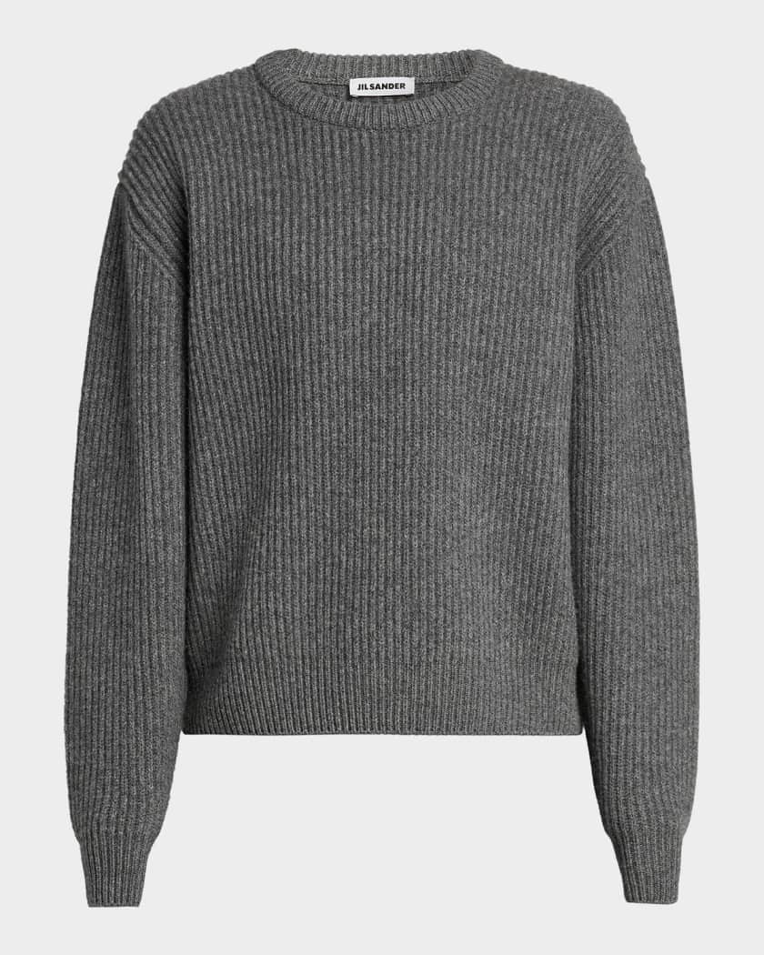 2023SS JIL SANDER＋ Crew Neck Knit Jil Sander Men's Fisherman's Rib Knit Crewneck Sweater | Neiman Marcus