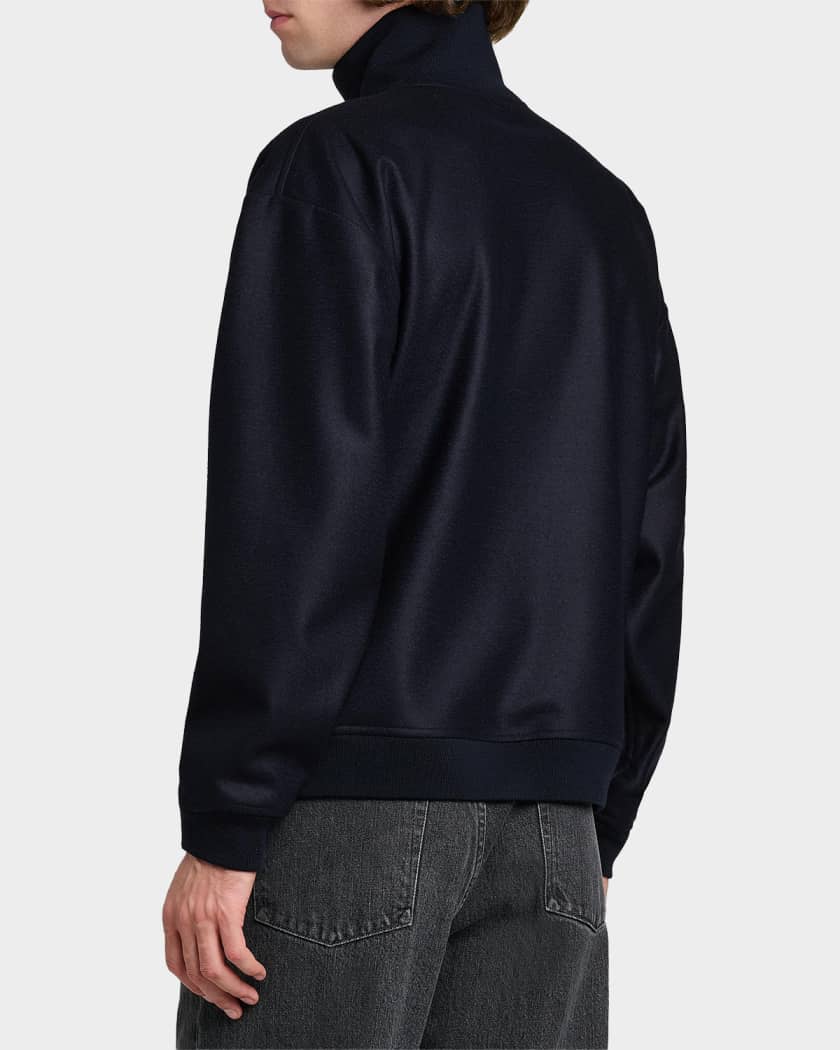 Jil Sander Men's Melton Wool Zip-Front Jacket | Neiman Marcus