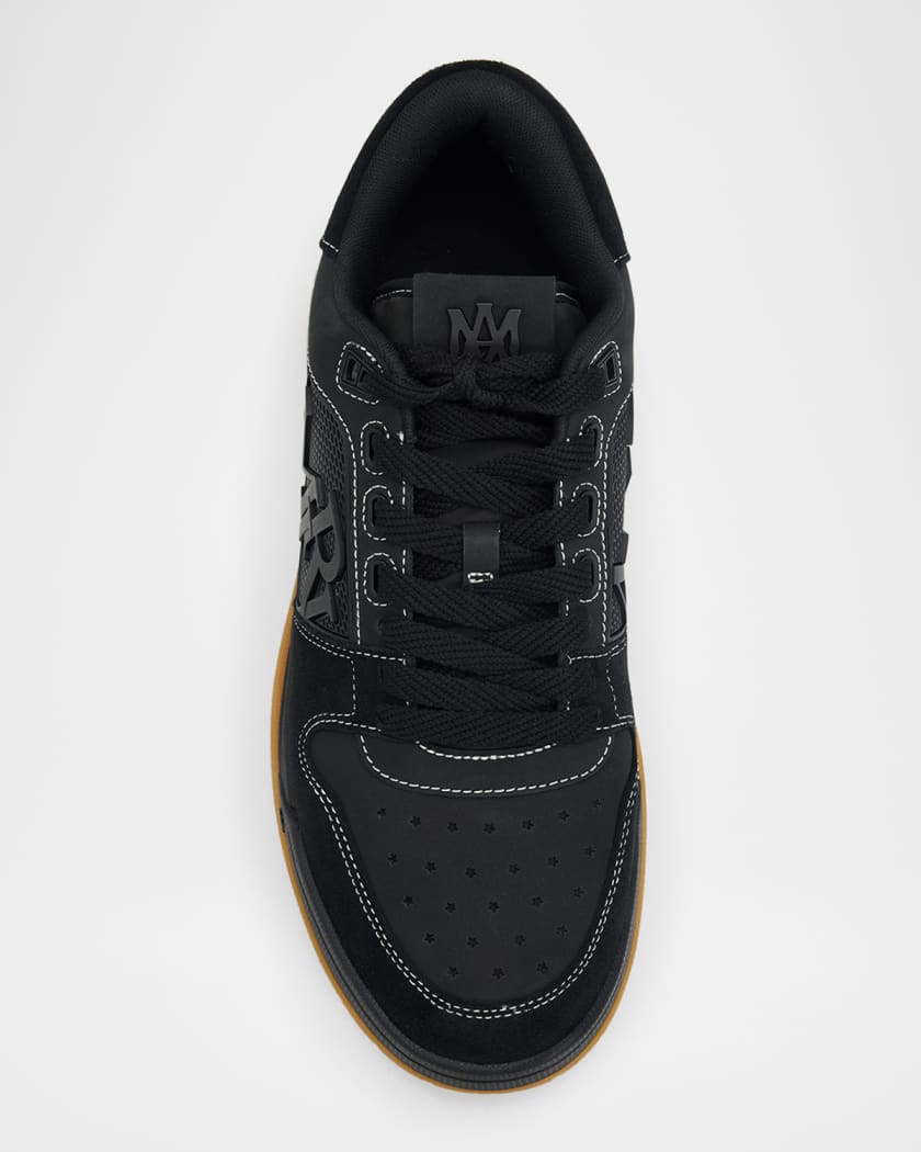 Amiri Logo Leather Low-Top Sneakers | Neiman Marcus