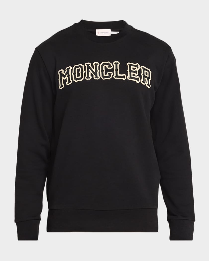 Moncler Men's Logo Cotton Sweatshirt | Neiman Marcus