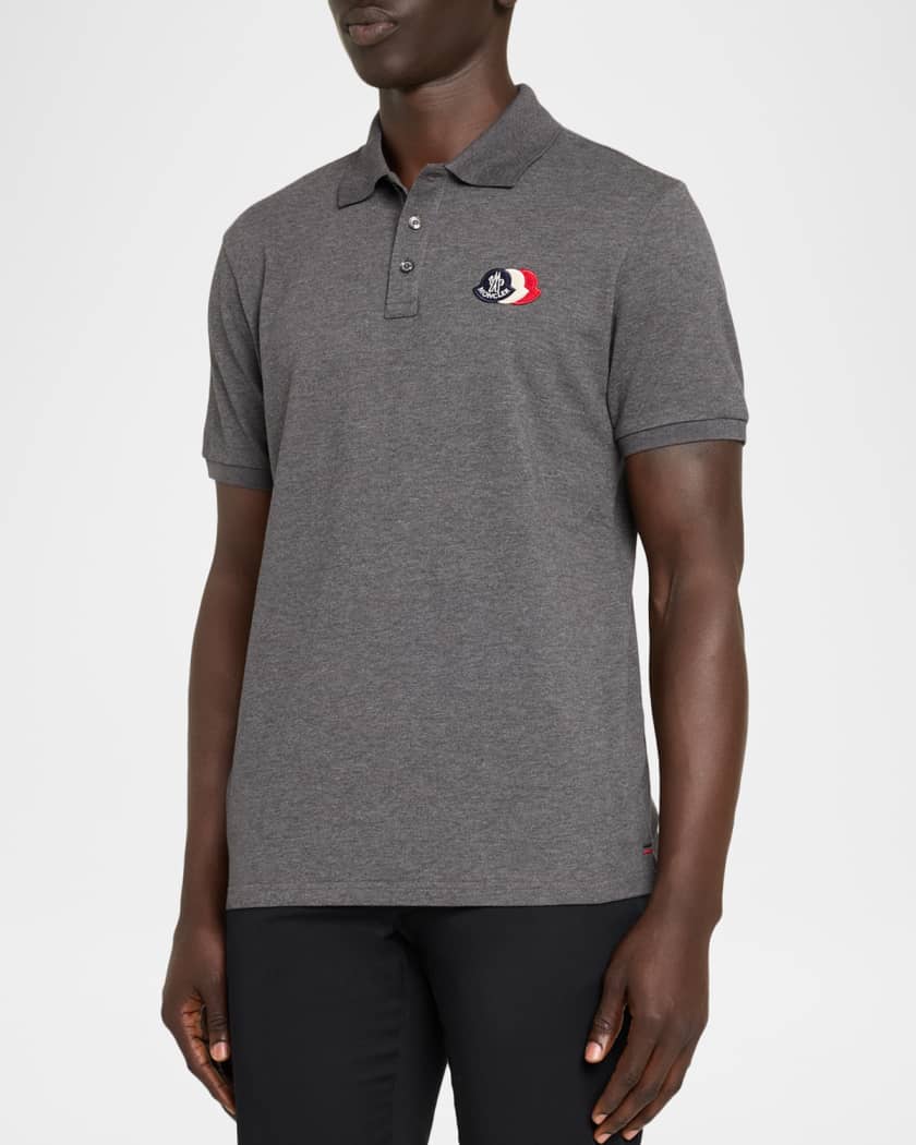 Moncler Men's Triple Logo Pique Polo Shirt | Neiman Marcus