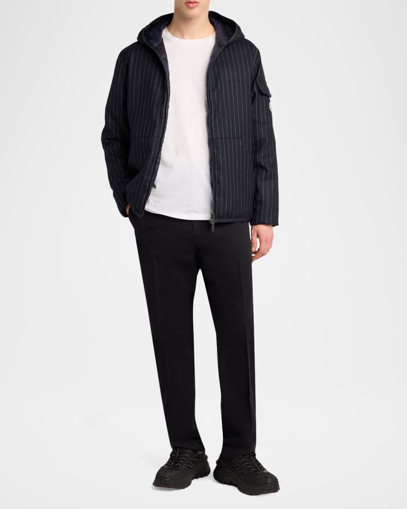 Moncler Grenoble Men's Ceze Reversible Pinstripe Wool Down Jacket