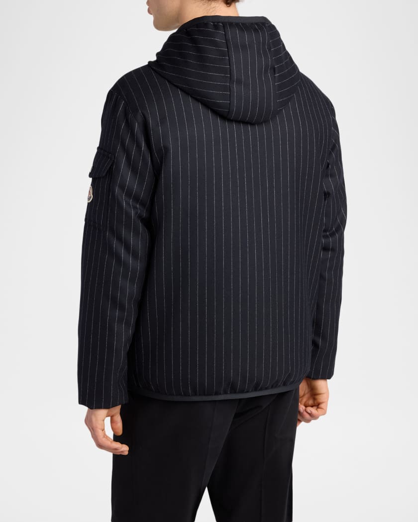 Moncler Grenoble Men's Ceze Reversible Pinstripe Wool Down Jacket