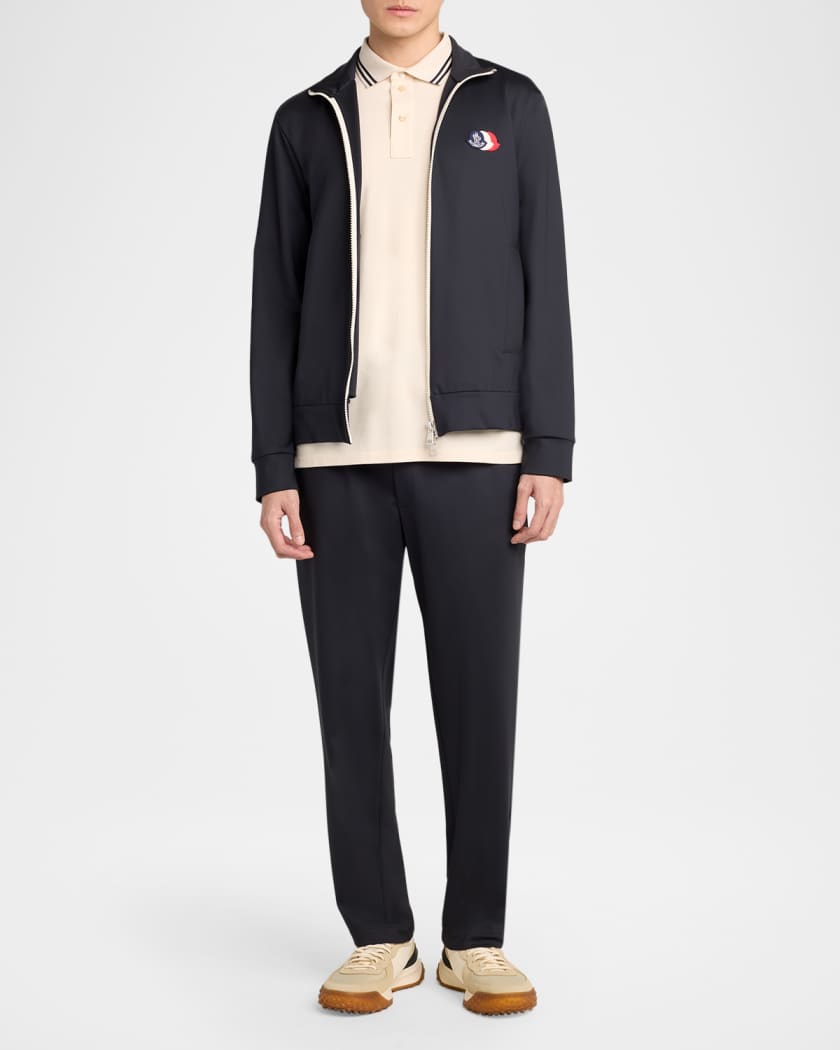Moncler Men's Stand-Collar Technical Jersey Sweatshirt | Neiman Marcus
