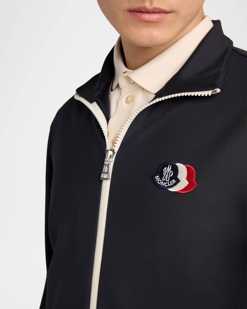 Moncler Men's Stand-Collar Technical Jersey Sweatshirt | Neiman Marcus