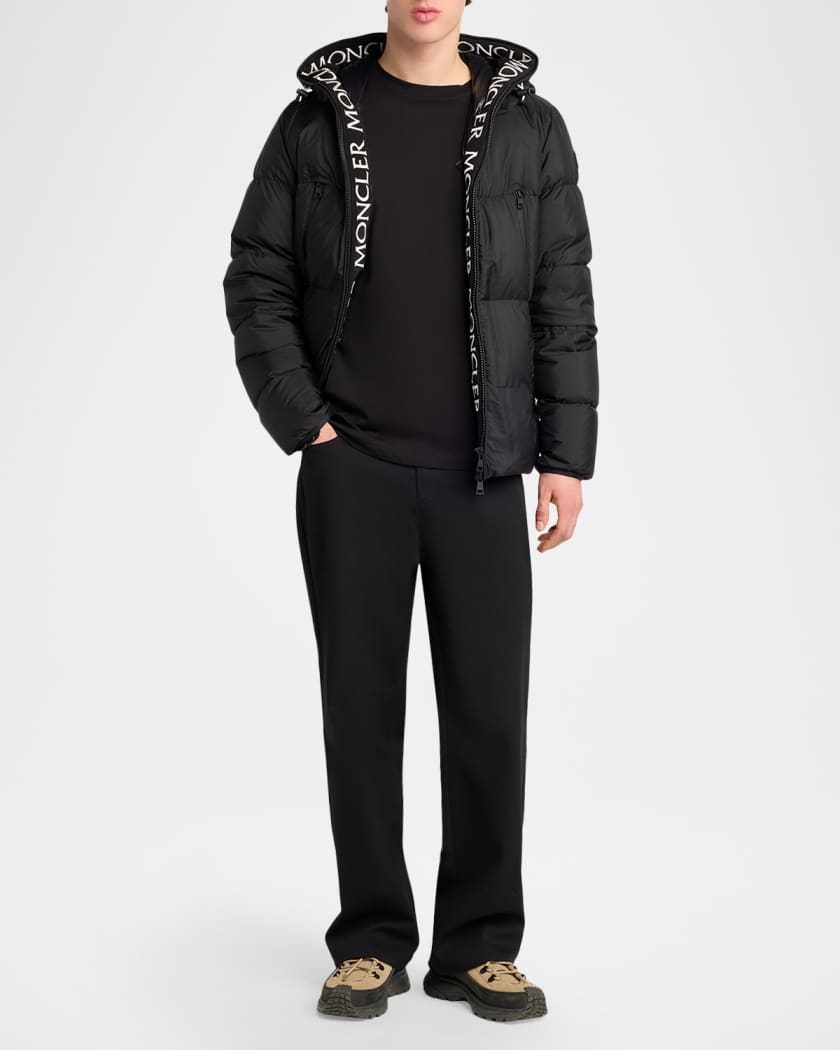 Moncler Men's Montcla Logo Hooded Down Jacket | Neiman Marcus