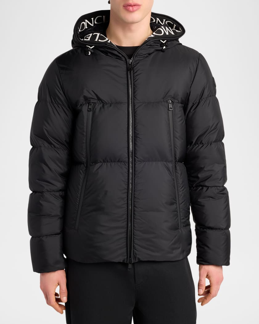 Moncler Men's Montcla Logo Hooded Down Jacket | Neiman Marcus