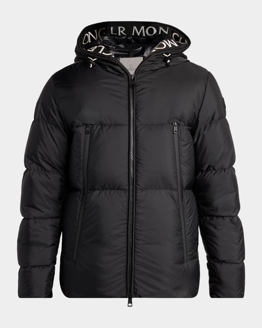 Moncler Men's Montcla Logo Hooded Down Jacket | Neiman Marcus