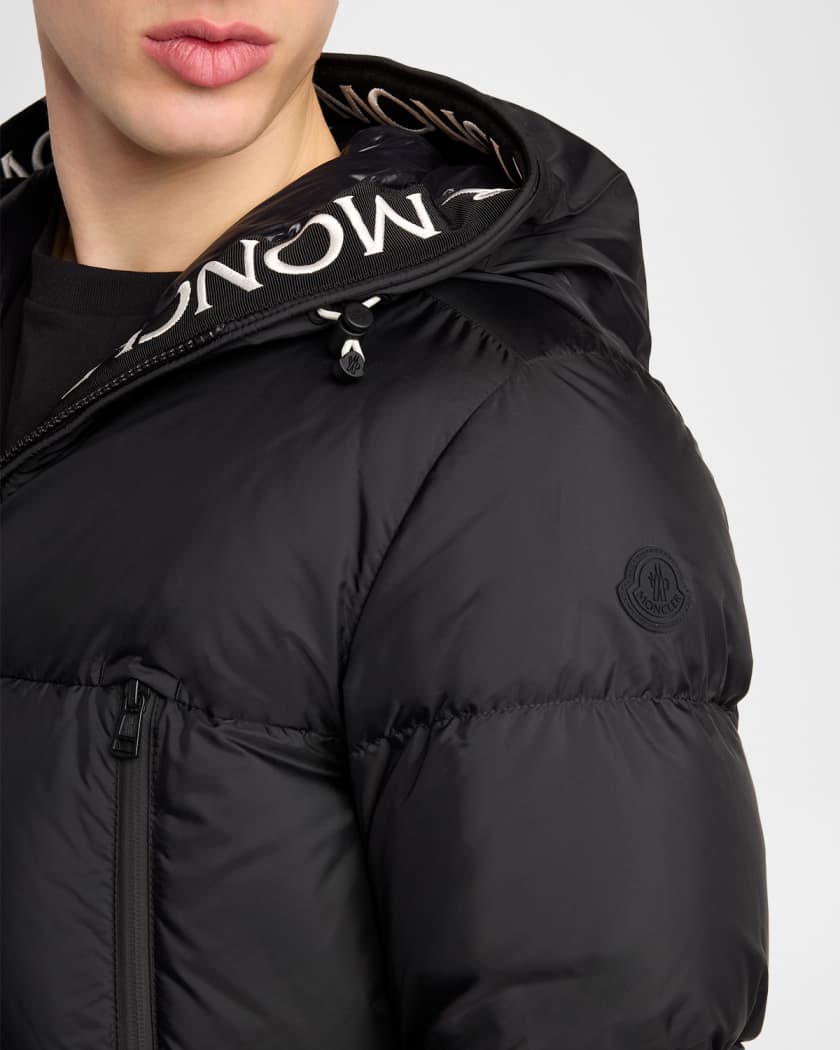 Moncler Men's Montcla Logo Hooded Down Jacket | Neiman Marcus