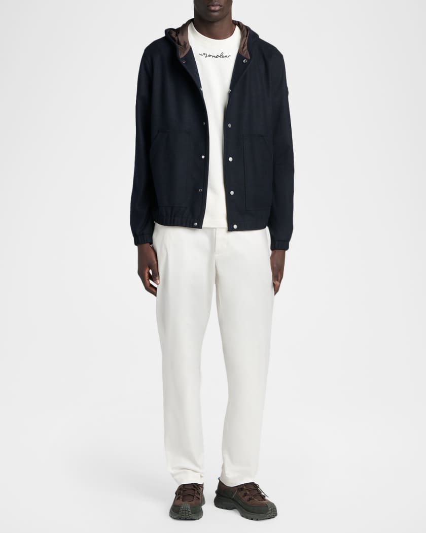 Moncler Men's Hooded Snap-Front Blouson | Neiman Marcus