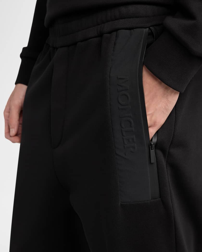 Moncler Men's Logo-Panel Fleece Sweatpants | Neiman Marcus