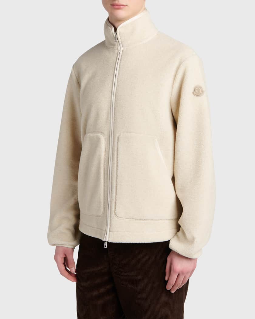Moncler Men's Fleece Stand Collar Full-Zip Cardigan | Neiman Marcus