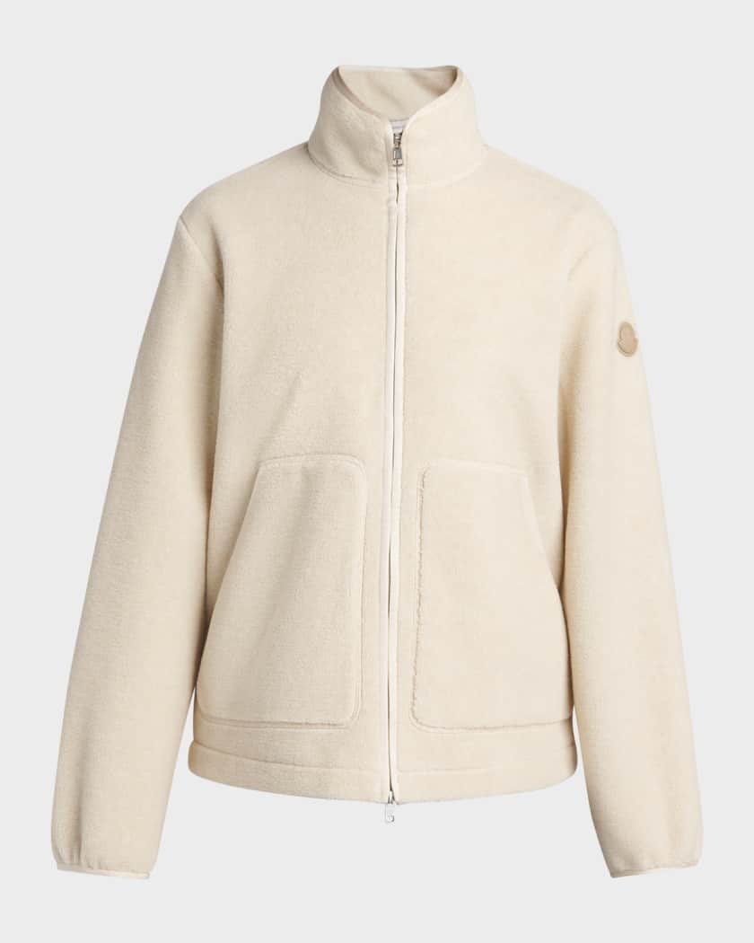 Moncler Men's Fleece Stand Collar Full-Zip Cardigan | Neiman Marcus