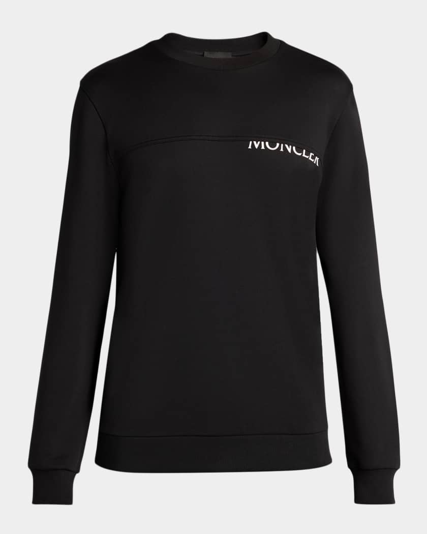 Moncler Men's Split-Logo Crewneck Sweatshirt | Neiman Marcus