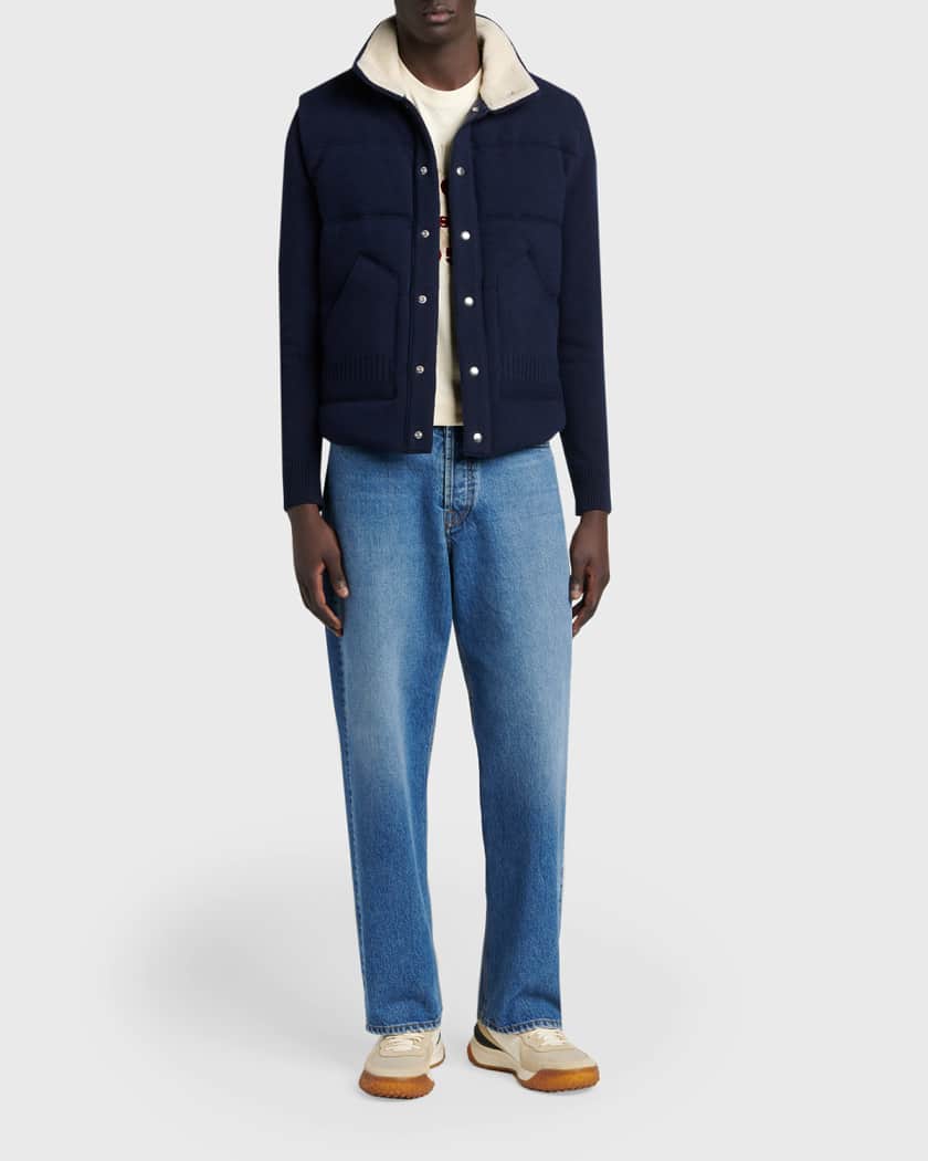 Moncler Men's Wool and Cashmere Knit Cardigan | Neiman Marcus