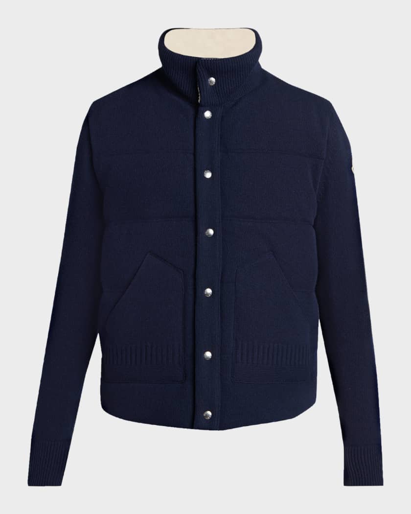 Moncler Men's Wool and Cashmere Knit Cardigan | Neiman Marcus