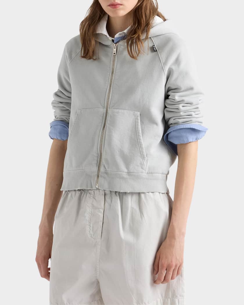 Prada Cotton Hoodie Jacket | Neiman Marcus