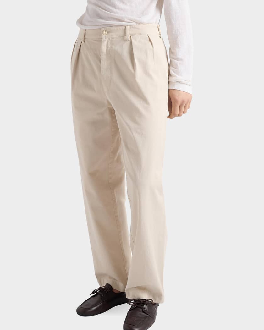 Prada Men's Wide-Leg Cotton Pants | Neiman Marcus