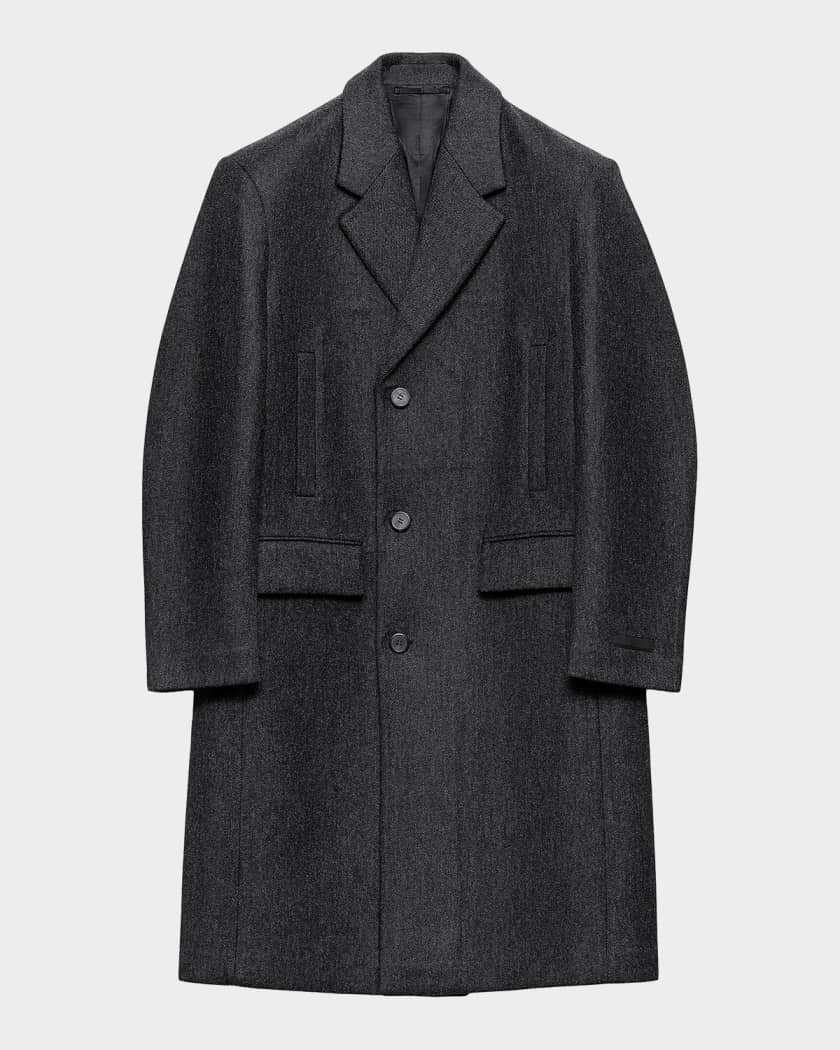 Prada Men's Single-Breasted Wool Coat | Neiman Marcus