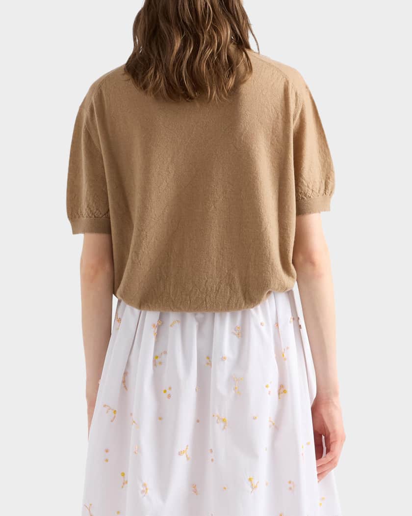 Prada Short-Sleeved Cashmere Sweater | Neiman Marcus
