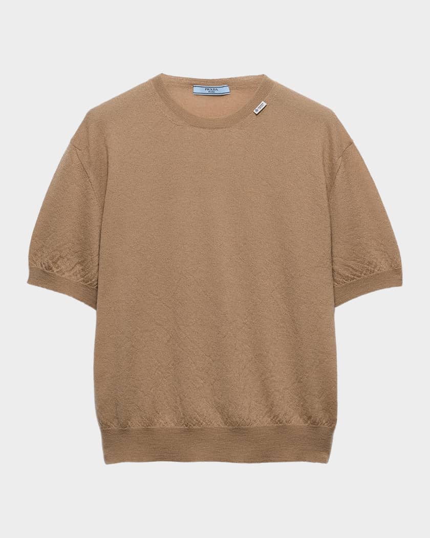 Prada Short-Sleeved Cashmere Sweater | Neiman Marcus