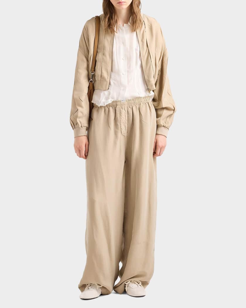 Prada Garment-Dyed Washed Silk Shirt | Neiman Marcus