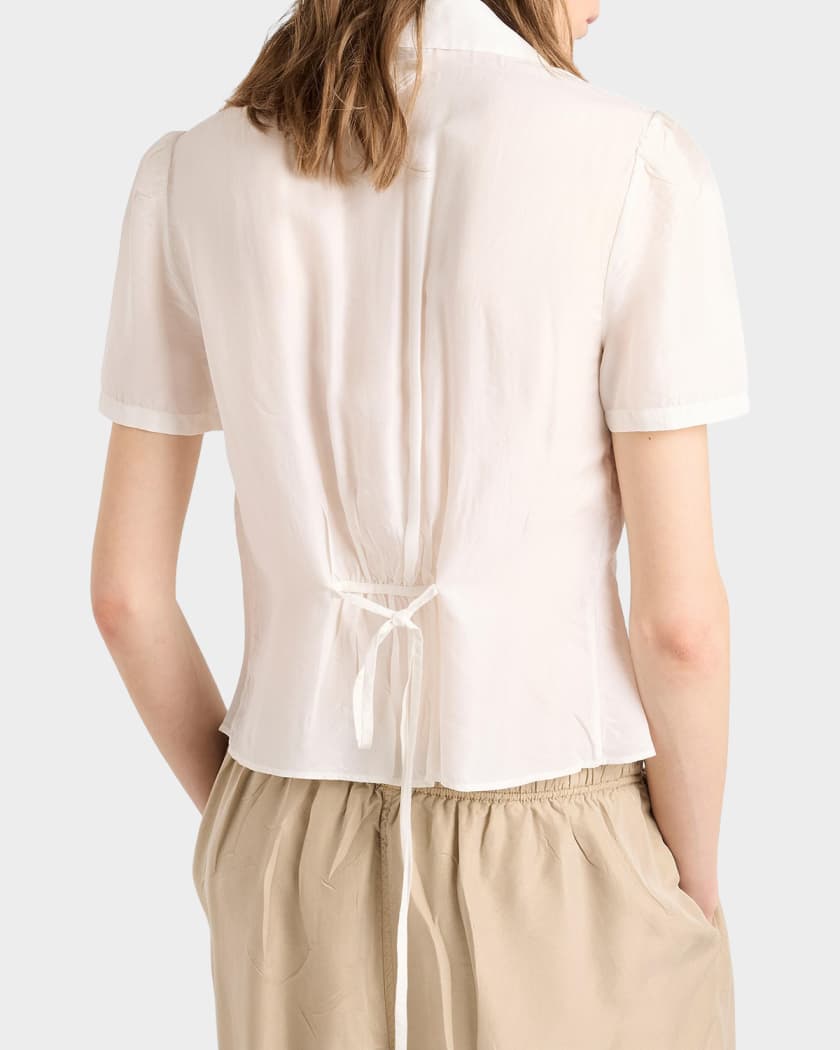 Prada Garment-Dyed Washed Silk Shirt | Neiman Marcus