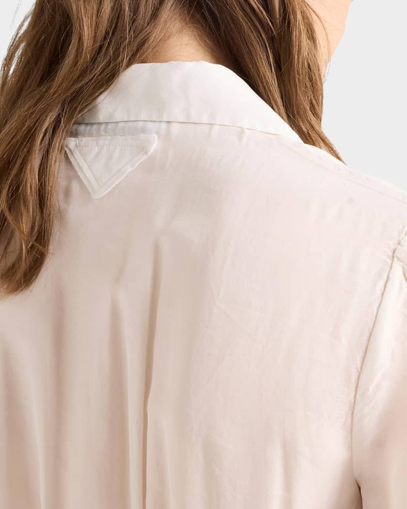 Prada Garment-Dyed Washed Silk Shirt | Neiman Marcus