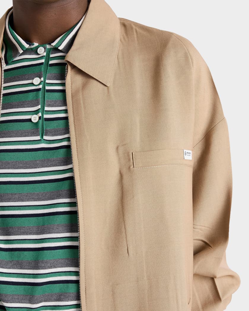 Prada Short-Sleeved Striped Cotton Polo Shirt | Neiman Marcus