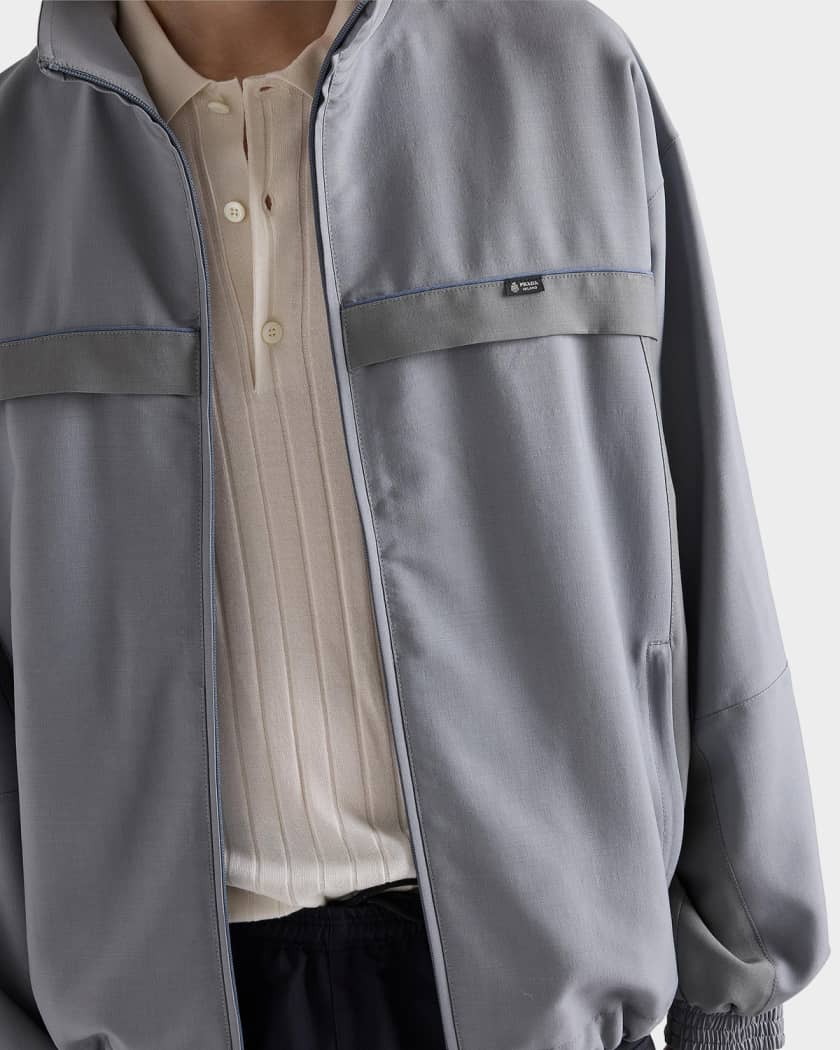 ジャケット・アウター PRADA SPORT mohair scarf padded jacket Prada Men's Mohair Wool Jacket | Neiman Marcus